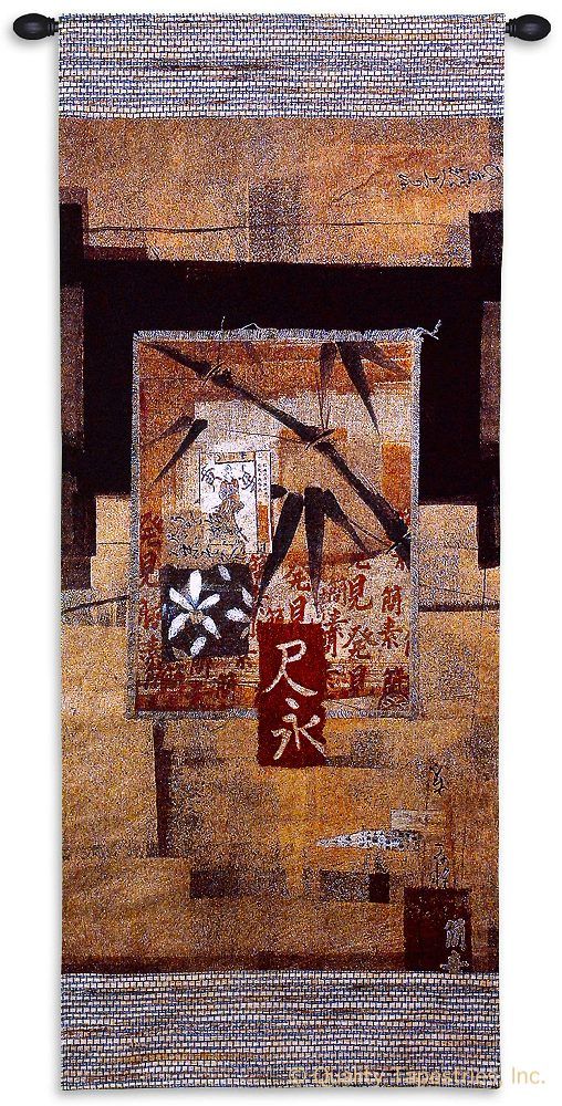 Bamboo Inspirations II Wall Tapestry C-3633, 10-29Incheswide, 23W, 3633-Wh, 3633C, 3633Wh, 50-59Inchestall, 52H, Art, Asia, Asian, Bamboo, Brown, Carolina, USAwoven, Cotton, Group, Hanging, Ii, Inspirations, Japanese, Orange, Orient, Oriental, Tapestries, Tapestry, Vertical, Wall, Woven, tapestries, tapestrys, hangings, and, the