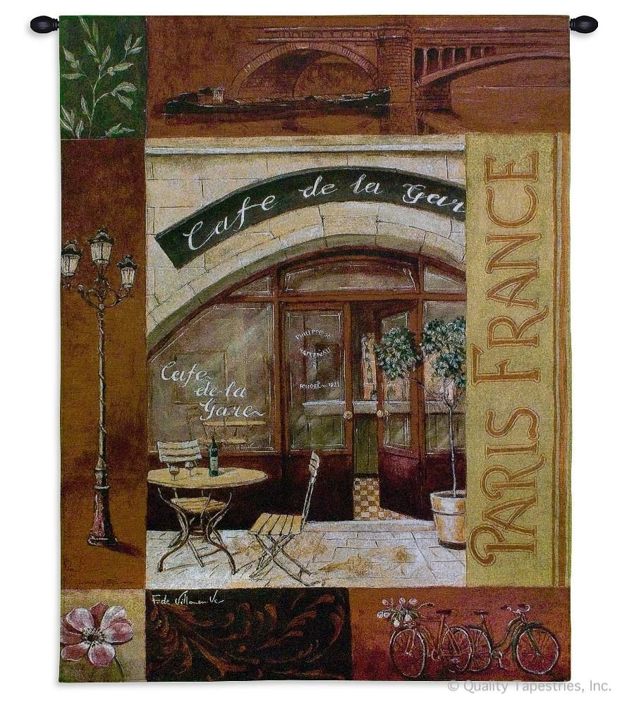 Paris France Cafe Wall Tapestry C-3650, 30-39Incheswide, 3650-Wh, 3650C, 3650Wh, 38W, 50-59Inchestall, 53H, Art, Cafe, Carolina, USAwoven, Cityscape, Cityscapes, Cotton, Erope, Europe, European, Eurupe, France, Hanging, Paris, Red, Tapestries, Tapestry, Urope, Vertical, Vvv, Wall, Woven, tapestries, tapestrys, hangings, and, the