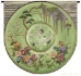 Cloisonne Green Asian Rounded Wall Tapestry - C-3678