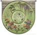Cloisonne Green Asian Rounded Wall Tapestry - C-3678
