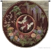 Cloisonne Red Asian Rounded Wall Tapestry - C-3679