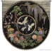 Cloisonne Black Asian Rounded Wall Tapestry - C-3684