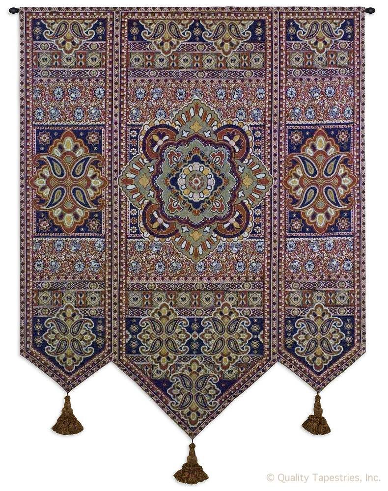 Indian Three Points Motif Wall Tapestry C-3695, 3695-Wh, 3695C, 3695Wh, 50-59Incheswide, 53W, 60-69Inchestall, 67H, Art, Brown, Carolina, USAwoven, Complex, Cotton, Design, Designs, Hanging, Indian, Intricate, Motif, Pattern, Patterns, Points, Shapes, Tapestries, Tapestry, Textile, Three, Vertical, Wall, Woven, tapestries, tapestrys, hangings, and, the