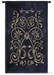 Scrolling Motif Blue Textured Wall Tapestry - C-3701
