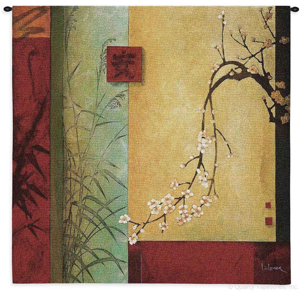 Asian Spring Chorus Wall Tapestry C-3976M, 3975-Wh, 3975C, 3975Wh, 3976-Wh, 3976C, 3976Cm, 3976Wh, 40-49Inchestall, 40-49Incheswide, 44H, 44W, 50-59Inchestall, 50-59Incheswide, 53H, 53W, Abstract, Art, Asia, Asian, S, Blossom, Blossoms, Brown, Carolina, USAwoven, Chinese, Chorus, Contemporary, Cotton, Don, Flower, Hanging, Japanese, Leger, Li, Li-Leger, Orient, Oriental, Red, Seller, Spring, Square, Tapestries, Tapestry, Wall, Woven, Woven, Bestseller, tapestries, tapestrys, hangings, and, the