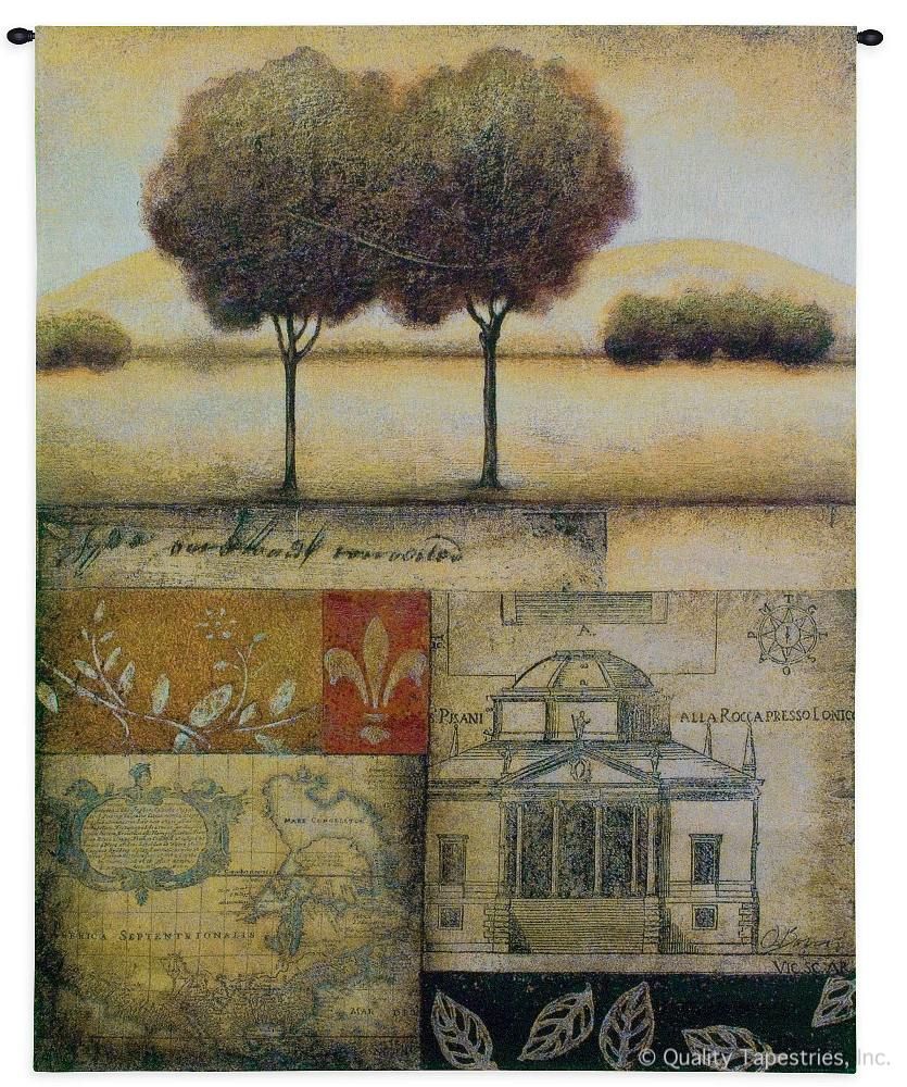 Renaissance Landscape II Wall Tapestry C-3991, 3991-Wh, 3991C, 3991Wh, 40-49Incheswide, 44W, 50-59Inchestall, 53H, Abstract, Art, Beige, Carolina, USAwoven, Contemporary, Group, Hanging, Ii, Landscape, Modern, Renaissance, Tapastry, Tapestries, Tapestry, Tapistry, Trees, Vertical, Wall, tapestries, tapestrys, hangings, and, the