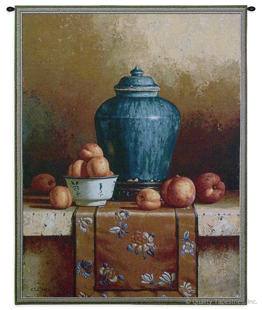 Ginger Jar Rustic Still Life Wall Tapestry C-3995, &, 3995-Wh, 3995C, 3995Wh, 40-49Incheswide, 43W, 50-59Inchestall, 54H, America, American, Art, Ashley, Carolina, USAwoven, Cotton, Cowboy, Desert, Fruit, Ginger, Grapes, Hanging, Indian, Jar, Life, Native, Old, Orange, Pots, Pottery, Rustic, Southwest, Southwestern, Still, Tapestries, Tapestry, Urn, Urns, Vertical, Wall, Western, Woven, tapestries, tapestrys, hangings, and, the