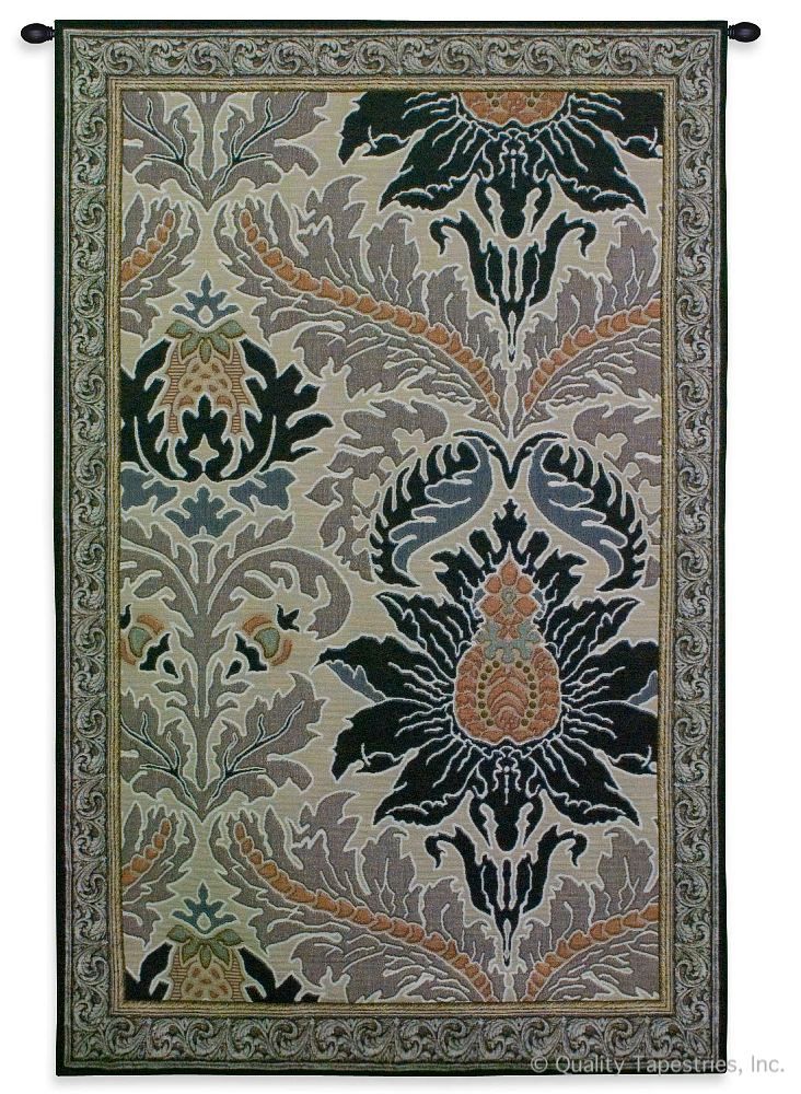 Silk Road Pattern Wall Tapestry C-4042, 30-39Incheswide, 35W, 4042-Wh, 4042C, 4042Wh, 50-59Inchestall, 55H, Art, Ashley, Brown, Carolina, USAwoven, Complex, Cotton, Design, Designs, Green, Hanging, Intricate, Pattern, Patterns, Road, Shapes, Silk, Tapestries, Tapestry, Textile, Vertical, Wall, Woven, tapestries, tapestrys, hangings, and, the