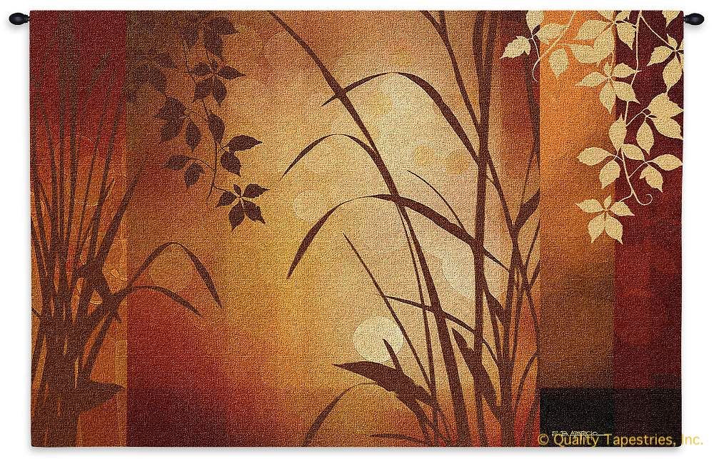 Red Leaf Silhouettes Wall Tapestry C-4124, 30-39Inchestall, 36H, 4124-Wh, 4124C, 4124Wh, 50-59Incheswide, 53W, Art, Botanical, Carolina, USAwoven, Contemporary, Cotton, Floral, Flower, Flowers, Hanging, Horizontal, Leaf, Orange, Pedals, Red, Silhouettes, Tapestries, Tapestry, Wall, Woven, tapestries, tapestrys, hangings, and, the