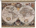 Antique Map Old World Brown Wall Tapestry - C-4119