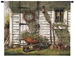 Rustic Barn Wheelbarrow Wall Tapestry - C-4300