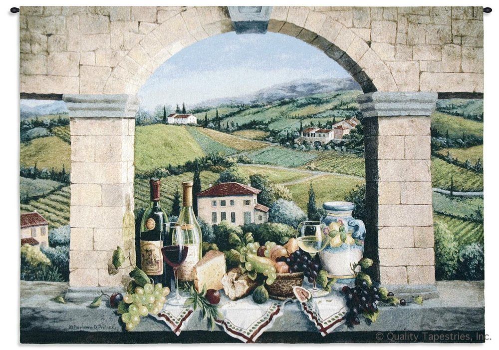 Vino de Tuscany Wall Tapestry C-4575, 40-49Inchestall, 44H, 4575-Wh, 4575C, 4575Wh, 50-59Incheswide, 52W, Alcohol, Arch, Art, Ashley, Bottle, Brick, Carolina, USAwoven, Cotton, De, Europe, European, Glass, Green, Hanging, Horizontal, Italian, Italy, Life, Purple, Spirits, Still, Tapestries, Tapestry, Tuscan, Tuscany, Vineyard, Vino, Wall, Wine, Woven, tapestries, tapestrys, hangings, and, the, large