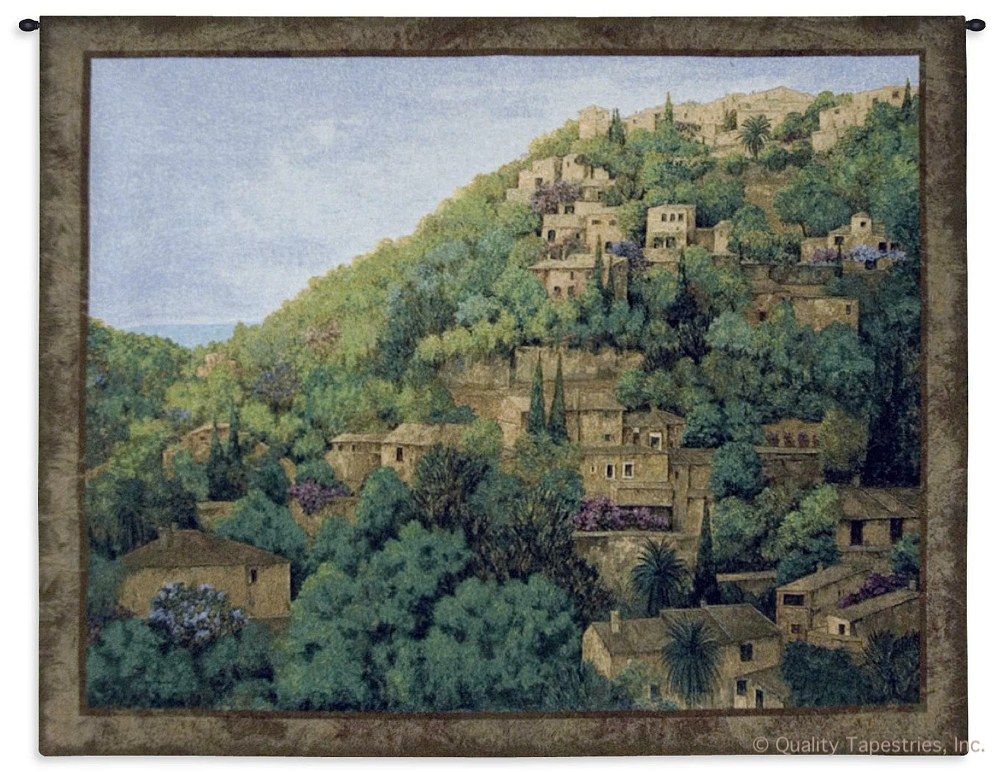 Vista de Deta Wall Tapestry C-4577, 40-49Inchestall, 42H, 4577-Wh, 4577C, 4577Wh, 50-59Incheswide, 52W, Art, Brown, Carolina, USAwoven, Cityscape, Cotton, De, Deta, Earth, European, Field, Green, Hanging, Home, Horizontal, Landscape, Landscapes, Scene, Tapestries, Tapestry, Vista, Wall, Woven, tapestries, tapestrys, hangings, and, the