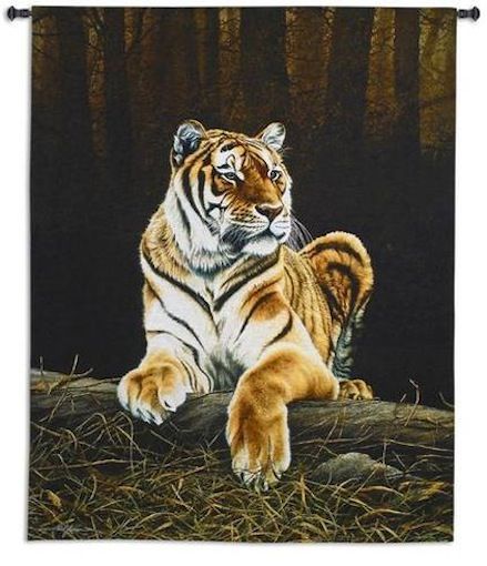 Tiger Jungle Chenille Wall Tapestry C-5192, 50-59Incheswide, 5192-Wh, 5192C, 5192Wh, 53W, 60-69Inchestall, 66H, African, Animal, Art, Carolina, USAwoven, Cat, Chenille, Cotton, Fur, Hanging, Jungle, New, Orange, Stripes, Tapestries, Tapestry, Tapistry, Tiger, Vertical, Vibrant, Wall, Woven, tapestries, tapestrys, hangings, and, the