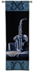 Music Saxophone Minuet Wall Tapestry C-5265, 10-29Incheswide, 18W, 50-59Inchestall, 5265-Wh, 5265C, 5265Wh, 52H, Art, Black, Blue, Carolina, USAwoven, Cotton, Dark, Group, Hanging, Instrument, Instruments, Jazz, Long, Minuet, Music, Musical, Panel, Saxophone, Tall, Tapestries, Tapestry, Vertical, Wall, Woven, tapestries, tapestrys, hangings, and, the