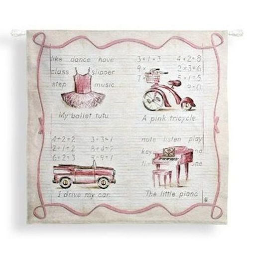 Pink Childrens Girls Room Wall Tapestry C-5273, 40-49Inchestall, 40-49Incheswide, 42H, 45W, 5273-Wh, 5273C, 5273Wh, Art, Baby, Carolina, USAwoven, Child, ChildS, ChildrenS, Childrens, Childs, Cotton, Fun, Girls, Hanging, Infant, Kid, KidS, Kids, Newborn, Pink, Room, Square, Sss, Tapestries, Tapestry, Toddler, Wall, Woven, tapestries, tapestrys, hangings, and, the