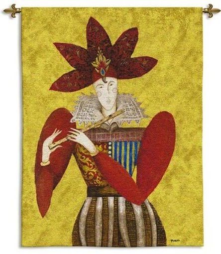 Regal Man Abstract Wall Tapestry C-5634, 30-39Incheswide, 38W, 50-59Inchestall, 51H, 5634-Wh, 5634C, 5634Wh, Abstract, Art, Carolina, USAwoven, Contemporary, Fashion, Group, Hanging, Man, Modern, People, Red, Regal, Tapastry, Tapestries, Tapestry, Tapistry, Vertical, Wall, Whimsical, Yellow, tapestries, tapestrys, hangings, and, the