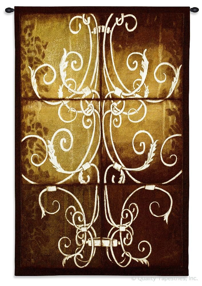 Wrought Iron Chandelier Wall Tapestry C-5722, 30-39Incheswide, 34W, 50-59Inchestall, 53H, 5722-Wh, 5722C, 5722Wh, Abstract, Art, Brown, Carolina, USAwoven, Chandelier, Contemporary, Hanging, Iron, Modern, Tapastry, Tapestries, Tapestry, Tapistry, Vertical, Wall, White, Wrought, tapestries, tapestrys, hangings, and, the