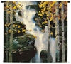 Mountain River Waterfall Wall Tapestry C-5754, 50-59Inchestall, 50-59Incheswide, 53H, 53W, 5754-Wh, 5754C, 5754Wh, Art, Birch, Black, Carolina, USAwoven, Cotton, Earth, Field, Hanging, Landscape, Landscapes, Mountain, River, Scene, Square, Tapestries, Tapestry, Tree, Trees, Wall, Waterfall, White, Woven, Yellow, tapestries, tapestrys, hangings, and, the
