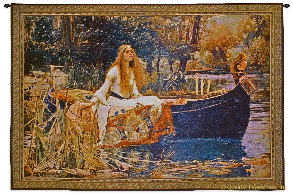 Lady of Shalott Wall Tapestry C-6048M, 30-39Inchestall, 31H, 40-49Inchestall, 40-49Incheswide, 40W, 43H, 5820-Wh, 5820C, 5820Wh, 60-69Incheswide, 6048-Wh, 6048C, 6048Cm, 6048Wh, 63W, Art, Artist, Carolina, USAwoven, Cotton, Erope, Europe, European, Eurupe, Famous, Folks, Hanging, Horizontal, Lady, Man, Masterpiece, Masterpieces, Medieval, Of, Old, Orange, Painting, Paintings, People, Person, Persons, Shallot, Shallott, Shalott, Tapestries, Tapestry, Urope, Wall, Woman, Women, World, Woven, Bestseller, tapestries, tapestrys, hangings, and, the