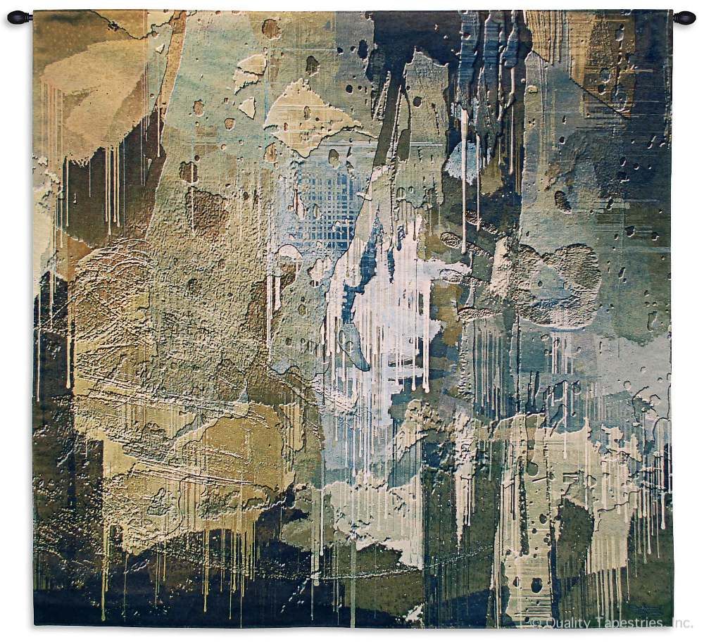 Collision Wall Tapestry C-6311, 50-59Inchestall, 50-59Incheswide, 53H, 53W, 6311-Wh, 6311C, 6311Wh, Abstract, Art, Blue, Carolina, USAwoven, Collision, Contemporary, Cotton, Green, Hanging, Large, Mixed, Modern, Paint, Painting, Square, Tapastry, Tapestries, Tapestry, Tapistry, Wall, Woven, tapestries, tapestrys, hangings, and, the