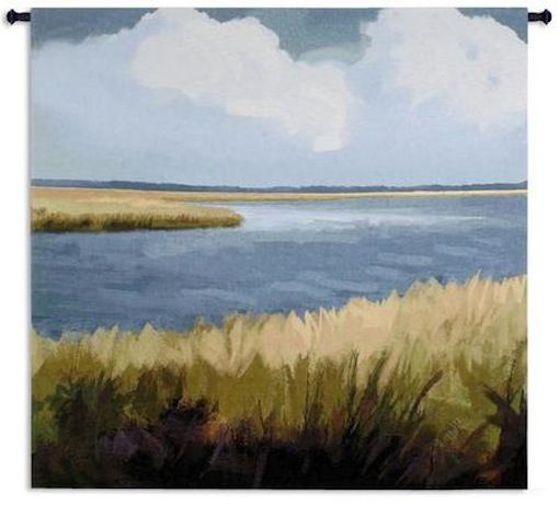 Low Country Impressions Wall Tapestry C-6350, 50-59Inchestall, 50-59Incheswide, 53H, 53W, 6350-Wh, 6350C, 6350Wh, Abstract, Art, Blue, Carolina, USAwoven, Contemporary, Cotton, Country, Hanging, Impressions, Landscape, Large, Low, Modern, Paint, Painting, River, Square, Tapastry, Tapestries, Tapestry, Tapistry, Wall, Woven, tapestries, tapestrys, hangings, and, the