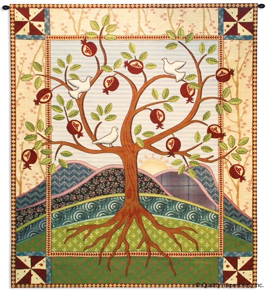 Pomegranate Tree of Life Wall Tapestry C-6408, 50-59Incheswide, 53W, 60-69Inchestall, 62H, 6408-Wh, 6408C, 6408Wh, Abstract, And, Art, S, Botanical, Carolina, USAwoven, Complex, Contemporary, Cotton, Design, Designs, Dove, Doves, Famous, Floral, Flower, Flowers, Green, Hanging, Intricate, Life, Light, Modern, Of, Pattern, Patterns, Pomegranate, Red, Roots, Seller, Shapes, Tapastry, Tapestries, Tapestry, Tapistry, Textile, Tree, Vertical, Vvv, Wall, Wings, Woven, Woven, Bestseller, Treeoflife, tapestries, tapestrys, hangings, and, the