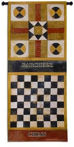 Game Room I Vertical Wall Tapestry C-6470, 10-29Incheswide, 26W, 60-69Inchestall, 6470-Wh, 6470C, 6470Wh, 65H, Abstract, Art, Board, Brown, Carolina, USAwoven, Chess, Cotton, Game, Games, Group, Hanging, I, Other, Panel, Parcheesi, Room, Tapestries, Tapestry, Vertical, Wall, Woven, tapestries, tapestrys, hangings, and, the