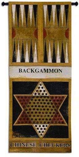 Game Room II Vertical Wall Tapestry C-6480, 10-29Incheswide, 26W, 60-69Inchestall, 6480-Wh, 6480C, 6480Wh, 65H, Abstract, Art, Backgammon, Board, Brown, Carolina, USAwoven, Checkers, Chinese, Cotton, Game, Games, Group, Hanging, Ii, Other, Panel, Room, Tapestries, Tapestry, Vertical, Wall, Woven, tapestries, tapestrys, hangings, and, the