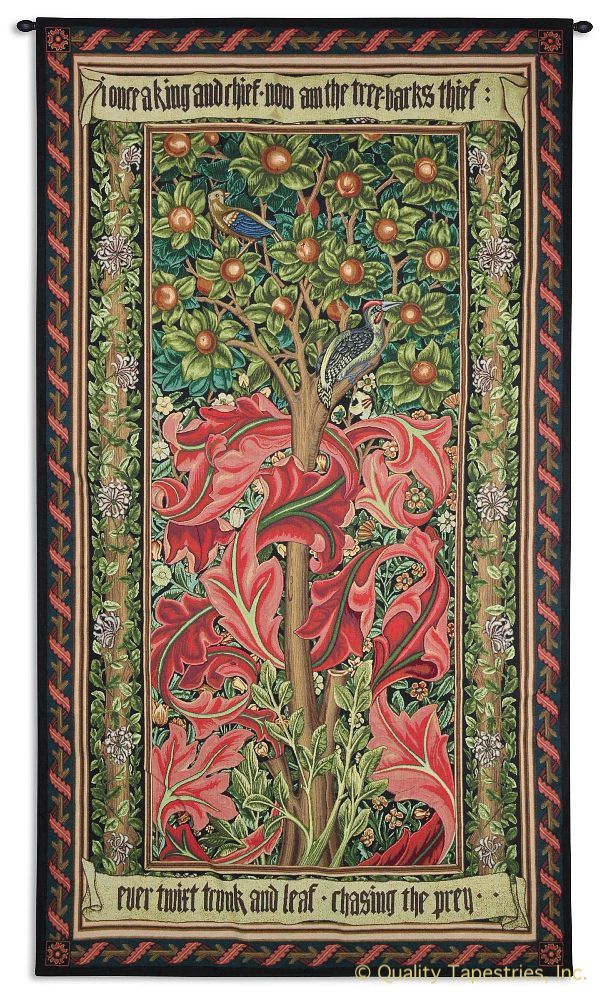 William Morris Woodpecker III Wall Tapestry C-6506, 40-49Incheswide, 41W, 60-69Inchestall, 6506-Wh, 6506C, 6506Wh, 68H, Abstract, Animal, Art, Bird, Birds, Blue, Carolina, USAwoven, Cotton, European, Famous, Fruit, Group, Hanging, Iii, Intricate, Large, Life, Medieval, Morris, Of, Old, Olde, Red, Tapastry, Tapestries, Tapestry, Tapistry, Tree, Vertical, Wall, William, Woodpecker, World, Woven, Bestseller, Treeoflife, tapestries, tapestrys, hangings, and, the