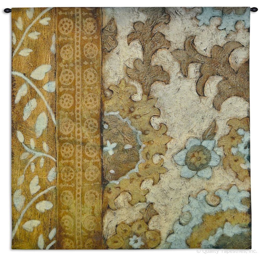 Gilded Sari Wall Tapestry C-6546, 50-59Inchestall, Ashley, 50-59Incheswide, 52H, 52W, 6546-Wh, 6546C, 6546Wh, Abstract, Art, Beige, Brown, Carolina, USAwoven, Contemporary, Cotton, Geometric, Gilded, Gold, Hanging, Large, Sari, Shapes, Square, Squares, Tapastry, Tapestries, Tapestry, Tapistry, Wall, Woven, tapestries, tapestrys, hangings, and, the