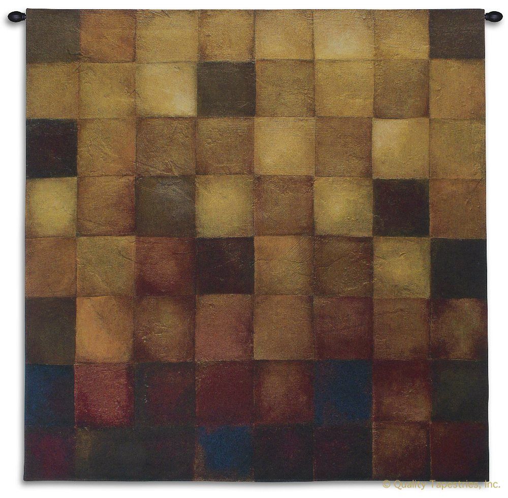 Sixty-Four Squares Wall Tapestry C-6661, 50-59Inchestall, 50-59Incheswide, 53H, 53W, 6661-Wh, 6661C, 6661Wh, Abstract, Art, Beige, Brown, Carolina, USAwoven, Contemporary, Cotton, Geometric, Hanging, Large, Red, Shapes, Sixty-Four, Square, Squares, Tapastry, Tapestries, Tapestry, Tapistry, Wall, Woven, tapestries, tapestrys, hangings, and, the