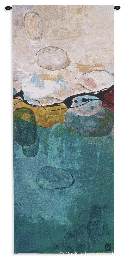 Composition Seven Wall Tapestry C-6896, 10-29Incheswide, 24W, 60-69Inchestall, 60H, 6896-Wh, 6896C, 6896Wh, Abstract, Art, Blue, Brown, Carolina, USAwoven, Composition, Cotton, Group, Hanging, Panel, Seven, Tapestries, Tapestry, Vertical, Wall, Woven, tapestries, tapestrys, hangings, and, the