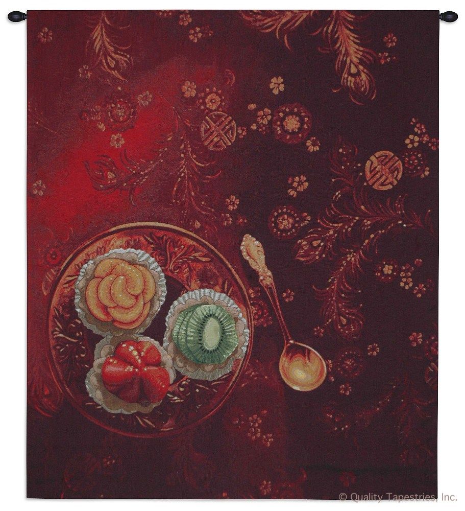 Golden Spoon Wall Tapestry C-7021, 40-49Inchestall, 40-49Incheswide, 40W, 45H, 7021-Wh, 7021C, 7021Wh, Abstract, Art, Bold, Carolina, USAwoven, Contemporary, Cotton, Culinary, Food, Gold, Golden, Hanging, Red, Spoon, Square, Tapastry, Tapestries, Tapestry, Tapistry, Wall, Woven, tapestries, tapestrys, hangings, and, the