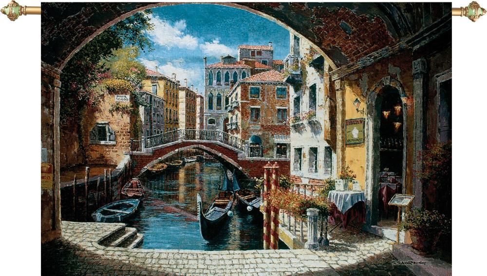 Archway to Venice Wall Tapestry H-HWGAWV, Archway, to, Venice, Wall, Tapestry, MWW, italy, italian, venitian, gondolas, tapestries, tapestrys, hangings, and, the