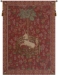 Licorne Captive Rouge French Wall Tapestry - W-1361