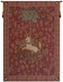Licorne Captive Rouge French Wall Tapestry - W-1361
