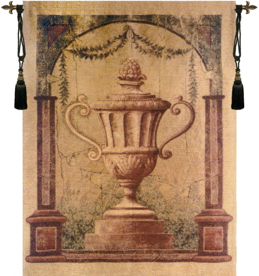 Amphora Urn Belgian Wall Tapestry cream, greek, roman, tapestries, tapestrys, hangings, and, the