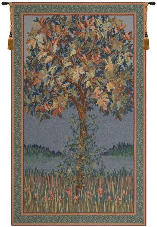 Tree of Life Flanders Belgian Wall Tapestry W-1681, 10-29Incheswide, 18W, 30-39Inchestall, 30-39Incheswide, 32H, 32W, 50-59Inchestall, 51H, Belgian, Blue, Border, Flanders, Green, Life, Of, Tapestry, Tree, Vertical, Wall, Belgianwoven, Europeanwoven, Treeoflife, tapestries, tapestrys, hangings, and, the