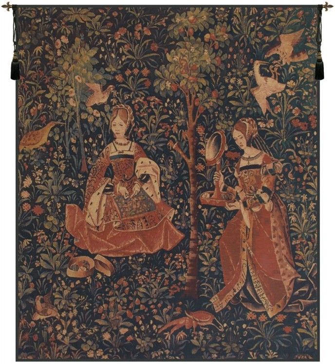 Lady and Demoiselle Belgian Wall Tapestry W-1697, 30-39Incheswide, 38W, 40-49Inchestall, 46H, And, Art, Belgian, Belgium, Cotton, Demoiselle, Europe, European, Grande, Green, Hanging, Lady, Medieval, Of, Old, Olde, People, Princess, Queen, Red, Tapastry, Tapestries, Tapestry, Tapistry, Vertical, Vintage, Wall, World, Woven, Belgianwoven, Europeanwoven, tapestries, tapestrys, hangings, and, the, Renaissance, rennaisance, rennaissance, renaisance, renassance, renaissanse, Broderie, Embroidery