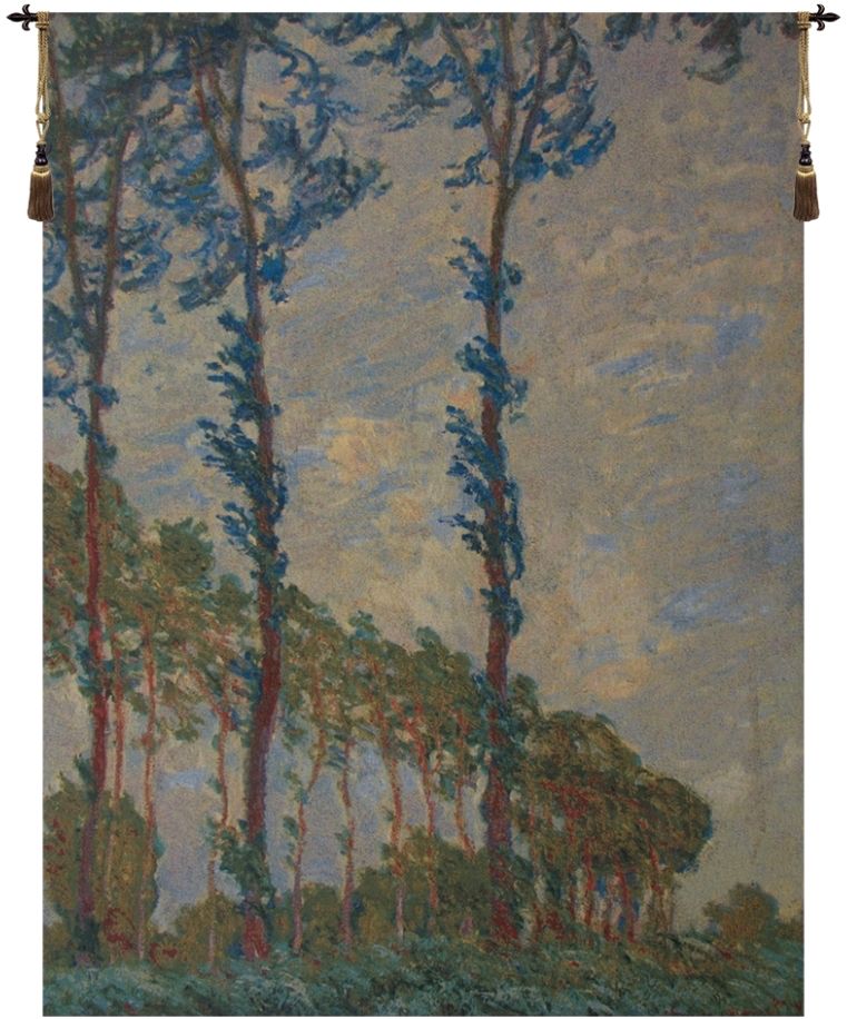 Claude Monet Trees Belgian Wall Tapestry W-1743, 60-69Incheswide, 60W, 80-99Inchestall, 82H, Belgian, Big, Blue, Claude, Gray, Green, Landscape, Large, Monet, Really, Tapestry, Trees, Vertical, Wall, Belgianwoven, Europeanwoven, Poplars, at, the, River, Epte, tapestries, tapestrys, hangings, and, the