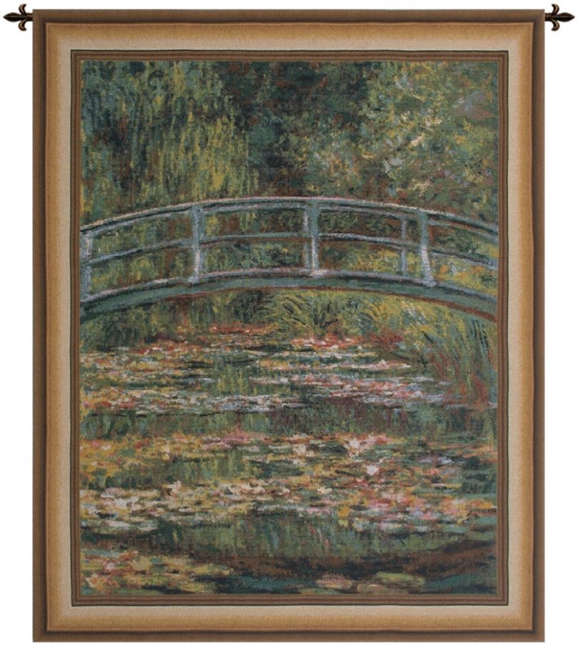 Japanese Bridge Over Lake Belgian Wall Tapestry W-1744, 40-49Inchestall, 40-49Incheswide, 40W, 49H, Art, Belgian, Bridge, Claude, Cotton, Europe, European, Grande, Green, Hanging, Japanese, Lake, Landscape, Lilies, Lily, Monet, Of, Old, Olde, Orange, Over, Pond, Tapastry, Tapestries, Tapestry, Tapistry, Vertical, Wall, World, Woven, Belgianwoven, Europeanwoven, tapestries, tapestrys, hangings, and, the