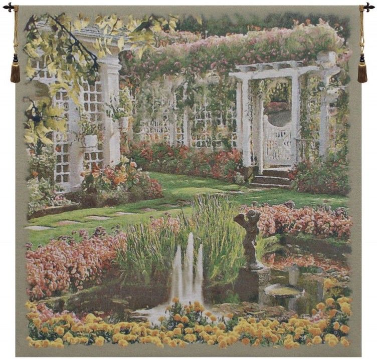 Butchart Gardens of Victoria Square Belgian Wall Tapestry W-1755, 30-39Inchestall, 30-39Incheswide, 36H, 37W, 50-59Inchestall, 50-59Incheswide, 54H, 56W, Art, Belgian, Butchart, Cotton, Europe, European, Floral, Flower, Flowers, Garden, Gardens, Grande, Green, Hanging, Landscape, Of, Old, Olde, Square, Tapastry, Tapestries, Tapestry, Tapistry, Victoria, Wall, World, Woven, Yellow, Belgianwoven, Europeanwoven, tapestries, tapestrys, hangings, and, the
