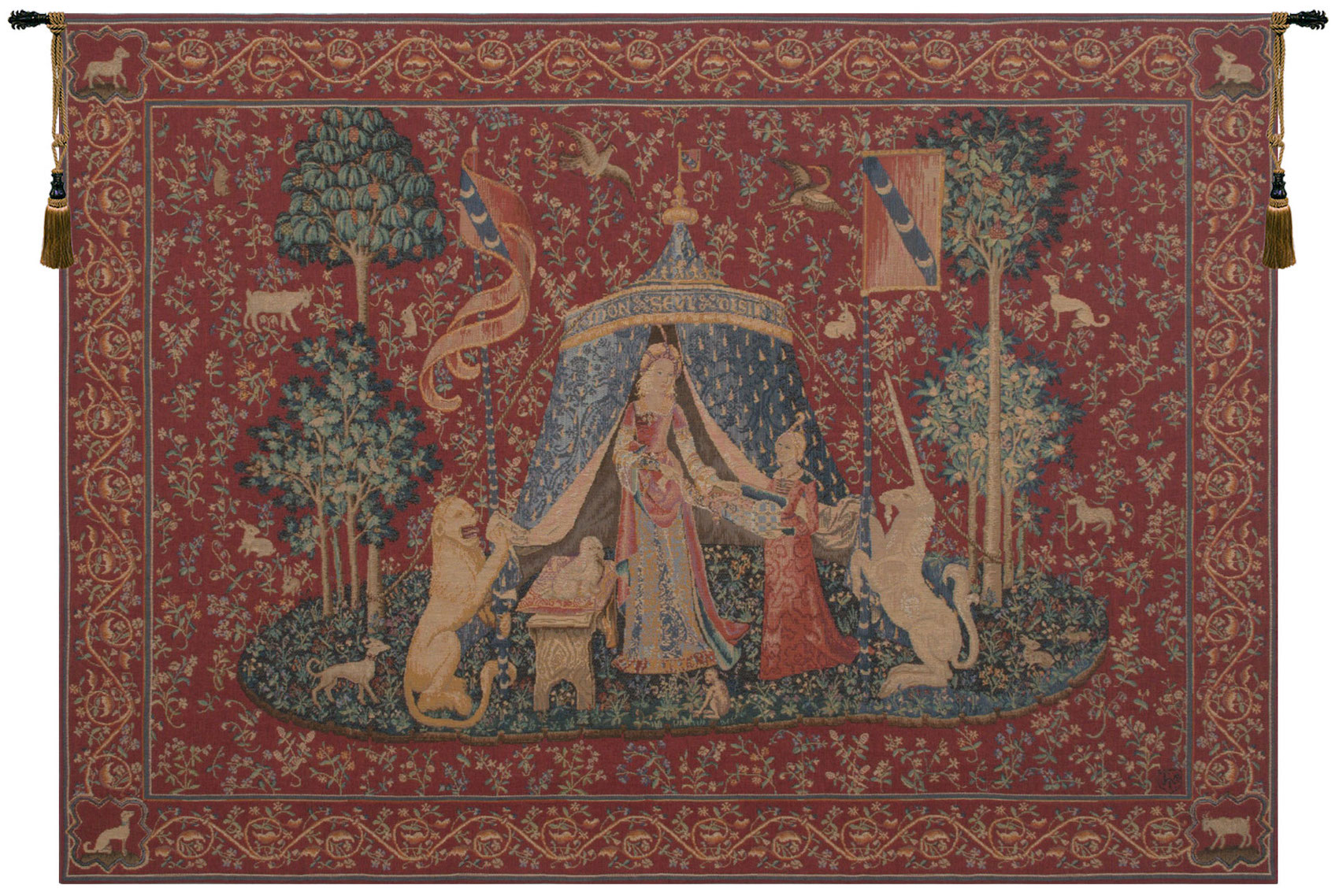 Lady and the Unicorn A Mon Seul Desir I French Wall Tapestry Hanging, Tapestries, Woven, wool, lady, unicorn, tapestries, tapestrys, hangings, and, the, wool, Renaissance, rennaisance, rennaissance, renaisance, renassance, renaissanse