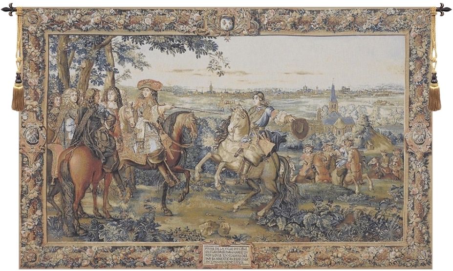 King Louis XIV Belgian Wall Tapestry W-2178, 100-200Inchestall, 100-200Incheswide, 102H, 116H, 165W, 180W, 30-39Inchestall, 37H, 50-59Inchestall, 50-59Incheswide, 56H, 58W, 80-99Incheswide, 88W, Belgian, Big, Biggest, Blue, Border, Brown, Enormous, Horizontal, Horse, Huge, King, Large, Largest, Louis, Really, Tapestry, Wall, Xiv, Belgianwoven, Europeanwoven, Capture, of, Lille, wool, large, huge, extra, tapestries, tapestrys, hangings, and, the, wool, Renaissance, rennaisance, rennaissance, renaisance, renassance, renaissanse