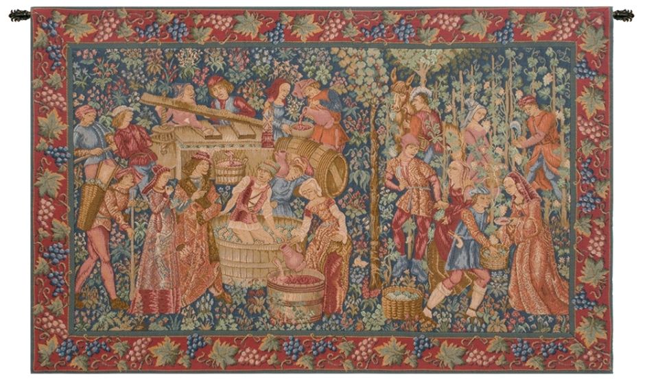 Vendanges Grape Harvest French Wall Tapestry W-2187, 10-29Inchestall, 25H, 30-39Inchestall, 30-39Incheswide, 35H, 38W, 50-59Incheswide, 55W, Art, Castle, Chateau, Cotton, Dark, Europe, European, France, French, Grande, Grape, Grapes, Hanging, Harvest, Horizontal, Medieval, Of, Old, Olde, Palace, People, Purple, Red, Tapastry, Tapestries, Tapestry, Tapistry, Vendange, Vendanges, Vendage, Vendages, Tardive, Late, Harvest, Vineyard, Wall, Wine, World, Woven, Bestseller, Frenchwoven, Europeanwoven, tapestries, tapestrys, hangings, and, the, Renaissance, rennaisance, rennaissance, renaisance, renassance, renaissanse