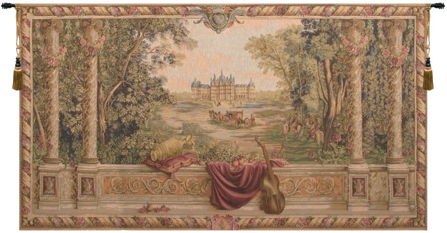 Maison Royale Wide French Wall Tapestry W-2397, 100-200Incheswide, 110W, 40-49Incheswide, 50-59Inchestall, 58H, Art, Au, Big, Biggest, Castle, Chateau, Collection, Cotton, Enormous, Europe, European, Extra, France, French, Grande, Green, Hanging, Horizontal, Huge, Large, Largest, Medieval, Of, Old, Olde, Panel, Really, Red, Tapastry, Tapestries, Tapestry, Tapistry, Verdure, Wall, Wide, World, Woven, Bestseller, Frenchwoven, Europeanwoven, wool, tapestries, tapestrys, hangings, and, the, wool, Renaissance, rennaisance, rennaissance, renaisance, renassance, renaissanse, Verdure au Chateau, baroque