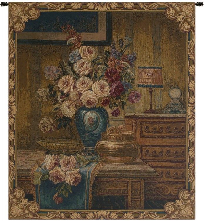Floral Setting Italian Wall Tapestry Hanging, Tapestries, Woven, tapestries, tapestrys, hangings, and, the