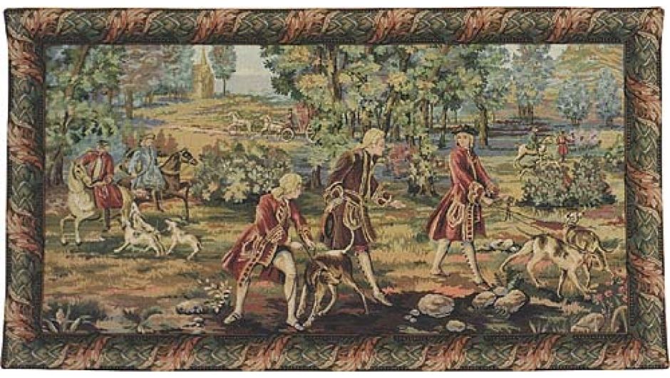 Louis XV Hunting Italian Wall Tapestry W-276, 10-29Inchestall, 24H, 30-39Incheswide, 32W, 40-49Incheswide, 43W, Art, Brown, Cotton, Dog, Dogs, Europe, European, France, French, Grande, Hanging, Horizontal, Horse, Horses, Hunt, Hunting, Italian, King, Louis, Medieval, Of, Old, Olde, Palace, Tapastry, Tapestries, Tapestry, Tapistry, Wall, World, Woven, Xv, Italianwoven, Europeanwoven, tapestries, tapestrys, hangings, and, the, Renaissance, rennaisance, rennaissance, renaisance, renassance, renaissanse