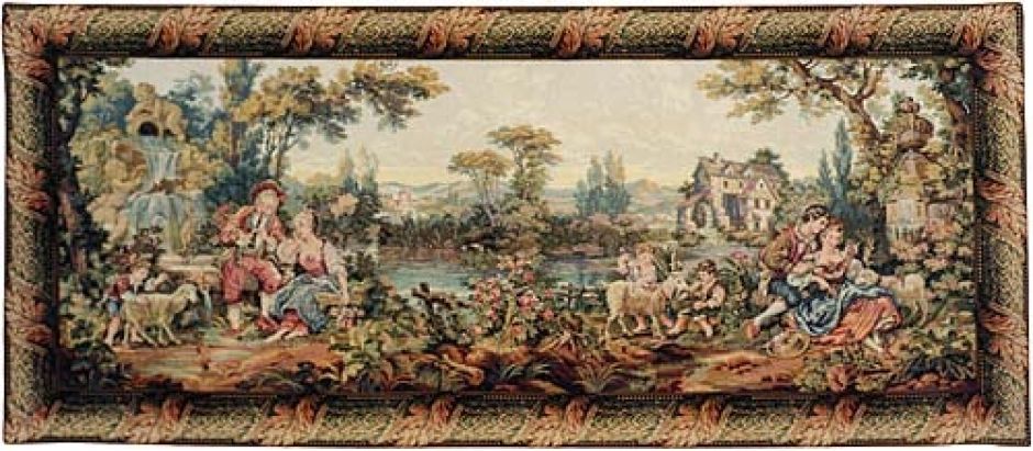 Romance in the Country Italian Wall Tapestry W-291, 100-200Incheswide, 110W, 135W, 30-39Inchestall, 38H, 40-49Inchestall, 48H, 60-69Inchestall, 65H, 80-99Incheswide, 86W, Art, Big, Biggest, Brown, Cotton, Country, Enormous, Europe, European, Grande, Green, Hanging, Horizontal, Huge, In, International, Italian, Italy, Landscape, Large, Largest, Medieval, Of, Old, Olde, Palace, Really, Romance, Tapastry, Tapestries, Tapestry, Tapistry, The, Vintage, Wall, Wide, World, Woven, Italianwoven, Europeanwoven, tapestries, tapestrys, hangings, and, the, Renaissance, rennaisance, rennaissance, renaisance, renassance, renaissanse, Romance in the Country, pastoral